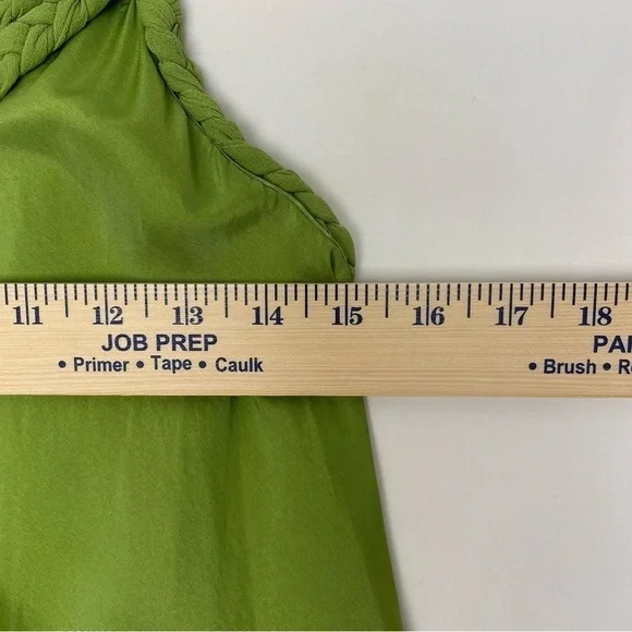 Banana Republic 100% Silk Tank Top Blouse Green Braided Straps Women Size Small - Picture 8 of 11